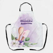 パティシシェフベーキング器パープルウォーター色 エプロン (正面)