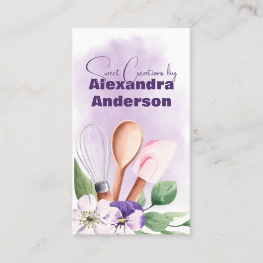 パティシシェフベーキング器パープルウォーター色 名刺 (正面)