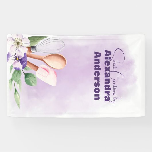 パティシシェフベーキング器パープルウォーター色 横断幕 (横)