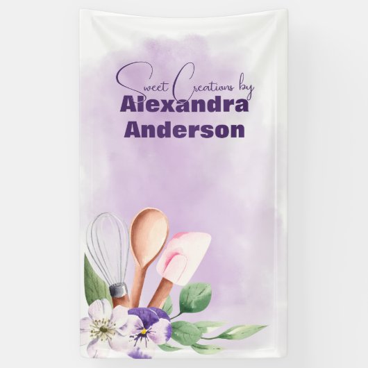 パティシシェフベーキング器パープルウォーター色 横断幕 (縦)