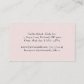 パティシシェフベーキング器具ほこりっぽいバラフローラ 名刺 (裏面)