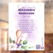 パティシシェフベーキング器具パープルフローラQRコード ウィンドウサイン (シート2)