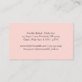 パティシシェフベーキング器具ミキサーピンクフローラ 名刺 (裏面)