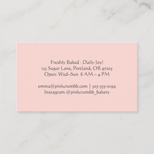 パティシシェフベーキング器具ミキサーピンクフローラ 名刺 (裏面)