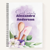 パティシシェフベーキング器用具紫レシピ ノートブック (正面)