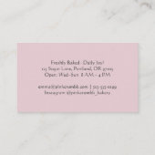 パティシシェフベーキング調理器木材ハートほこりっぽいバラ 名刺 (裏面)