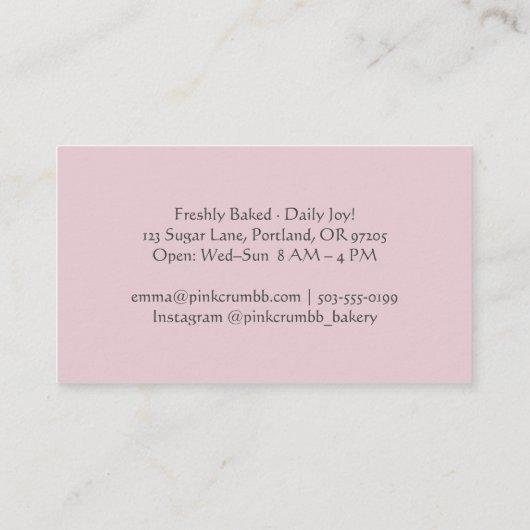 パティシシェフベーキング調理器木材ハートほこりっぽいバラ 名刺 (裏面)