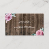 パティシシェフヴィンテージフローラケーキベーカリー素朴ウッド 名刺 (裏面)