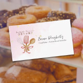 パティシシェフ弓ベーキング器水彩ピンク 名刺