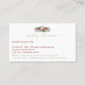 パティシシェフ自家製ベーカリーグリーンレッドフラワーズ 名刺 (裏面)