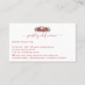 パティシシェフ自家製ベーカリーブルゴーニュ花 名刺 (裏面)