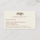 パティシシェフ自家製ベーカリーベージュレッドフラワーズ 名刺 (裏面)