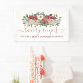 パティシシェフ自家製ベーカリーレッドフラワー 横断幕 (インサイチュ)