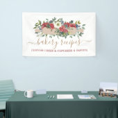 パティシシェフ自家製ベーカリーレッドフラワー 横断幕 (トレードショー)