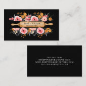 パティシシェフ転がベイカーズピンフローラブラック 名刺 (正面/裏面)