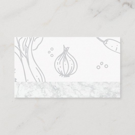 パティシシェフ | の転がピン | 大理石の食品背景 名刺 (裏面)