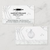 パティシシェフ | の転がピン | 大理石の食品背景 名刺 (正面/裏面)