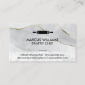 パティシシェフ | の転がピン | 大理石 名刺 (正面)