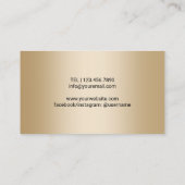 パティシシェフ&ウィスクモダン金ゴールドドリップケーキベーカリー 名刺 (裏面)