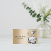 パティシシェフ&ウィスクモダン金ゴールドベーカリー 名刺 (スタンド正面)