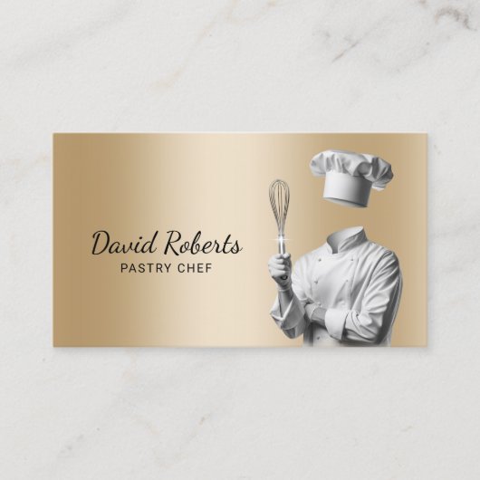 パティシシェフ&ウィスクモダン金ゴールドベーカリー 名刺 (正面)