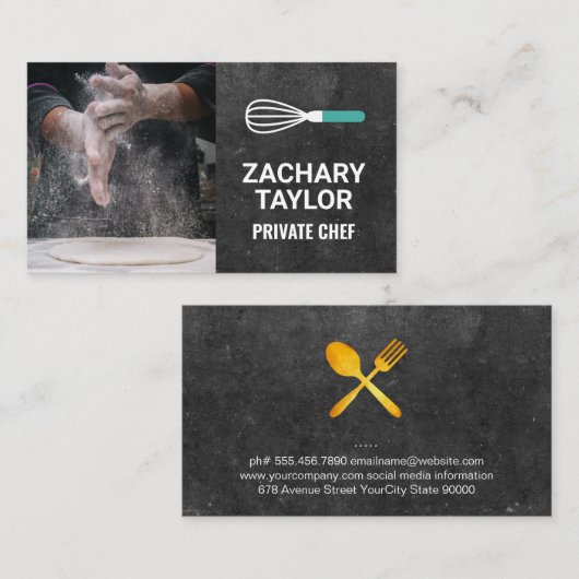 パティシシェフ |ウィスク 名刺 (正面/裏面)