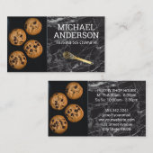 パティシシェフ | クッキー | ウィスク | 黒大理石 名刺 (正面/裏面)