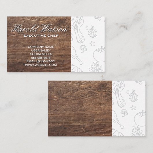 パティシシェフ |木材 |野菜 名刺 (正面/裏面)