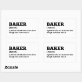パティシシェフ – Bakerおもしろい定義 長方形シール (シート)