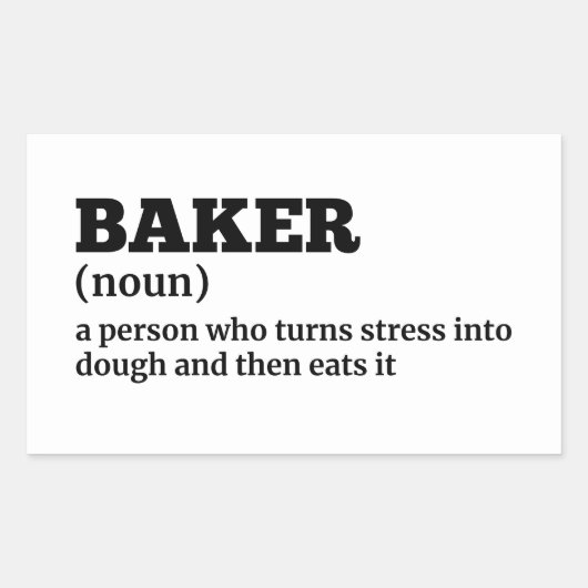 パティシシェフ – Bakerおもしろい定義 長方形シール (正面)