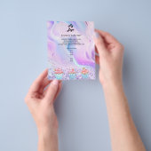 パティシショップのパン屋ホログラフィックカップケーキのロゴの写真 チラシ (手)