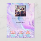 パティシショップのパン屋ホログラフィックカップケーキのロゴの写真 チラシ (裏面)