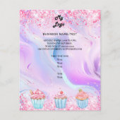 パティシショップのベーカリーのホログラフィックピンクのカップケーキのロゴ (正面)