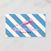 パティシショップパイピングバッグロゴブルーストライプベーカリー 名刺 (正面)