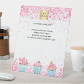 パティシショップベーカリーピンクロゴメニュー価格 台座サイン (インサイチュ)