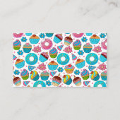 パティスリーパティシシェフベーカリーブルードーナツ柄 名刺 (裏面)