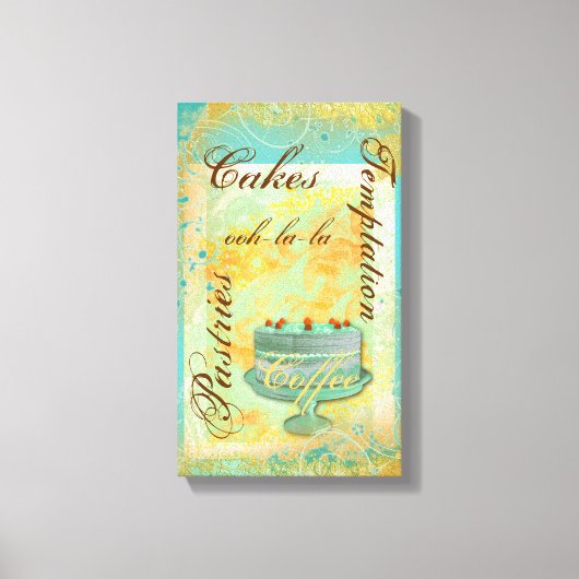 パティスリーフランスのベーカリーのコーヒーケーキ キャンバスプリント (正面)