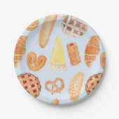 パティスリーフランスのベーカリーパティシリーブレッドフードアート ペーパープレート (正面)