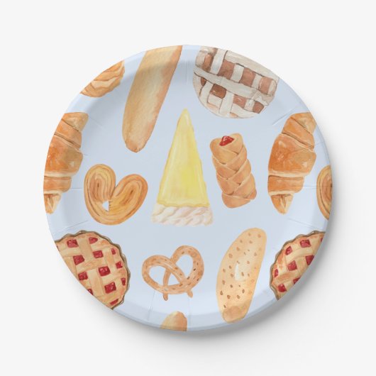 パティスリーフランスのベーカリーパティシリーブレッドフードアート ペーパープレート (正面)