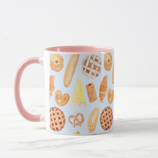 パティスリーフランスのベーカリーパティシリーブレッドフードアート マグカップ (左)