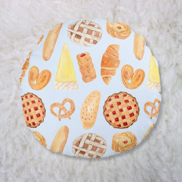 パティスリーフランスのベーカリーパティシリーブレッドフードアート ラウンドクッション