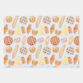 パティスリーフランスのベーカリーパティシリーブレッドフードアート ラッピングペーパーシート (正面)