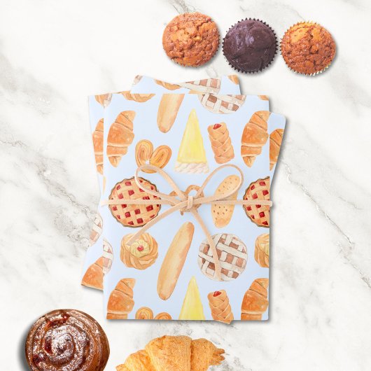 パティスリーフランスのベーカリーパティシリーブレッドフードアート ラッピングペーパーシート