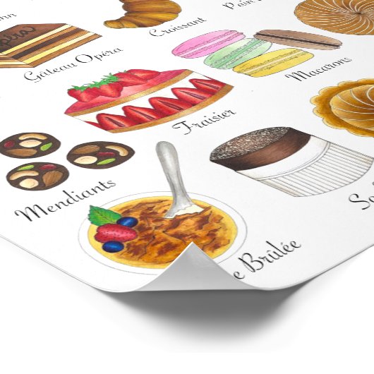 パティスリーフランスのベーカリーペストリーペストリーフード ポスター (角)