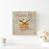 パティスリーレモンタートクロック スクエア壁時計 (ホーム)