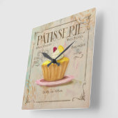 パティスリーレモンタートクロック スクエア壁時計 (傾斜)