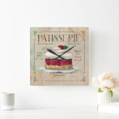 パティスリー時計「フランボシエ」 スクエア壁時計 (ホーム)