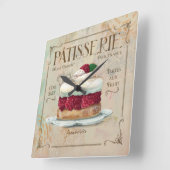 パティスリー時計「フランボシエ」 スクエア壁時計 (傾斜)