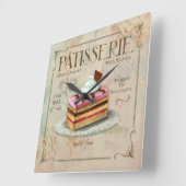 パティスリー時計、プチフォー スクエア壁時計 (傾斜)