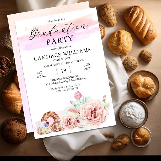 パティスリー調理師学校卒業パーティー 招待状